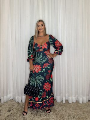 Vestido Floral Tecido Fluity